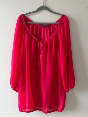 Esprit Vibrant Pink Peasant Tunic